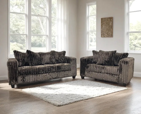 Larce Chocolate Sofa & Loveseat by Happy Homes at Eve Furniture