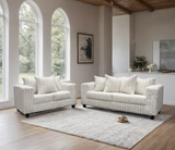 Larce Cream Sofa & Loveseat by Happy Homes at Eve Furniture