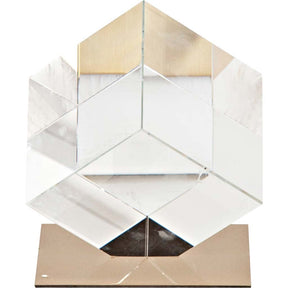 Lareina II Large Clear Glass Cube by Mercana at Eve Furniture