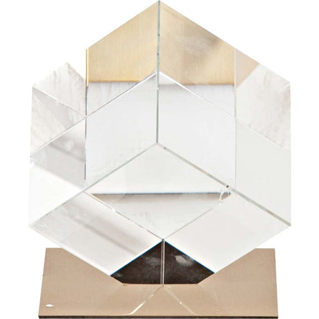 Lareina II Large Clear Glass Cube by Mercana at Eve Furniture