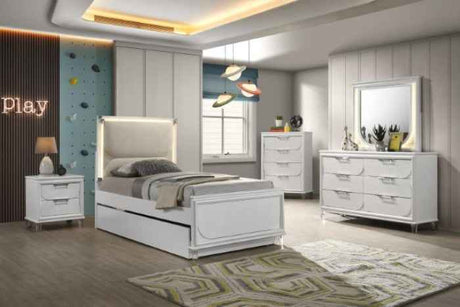 Lareina Pearl White 5-Piece Twin Bedroom Set by Furniture of America at Eve Furniture