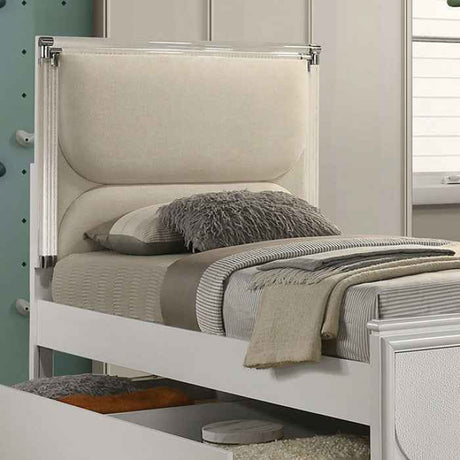 Lareina Pearl White 5-Piece Twin Bedroom Set by Furniture of America at Eve Furniture