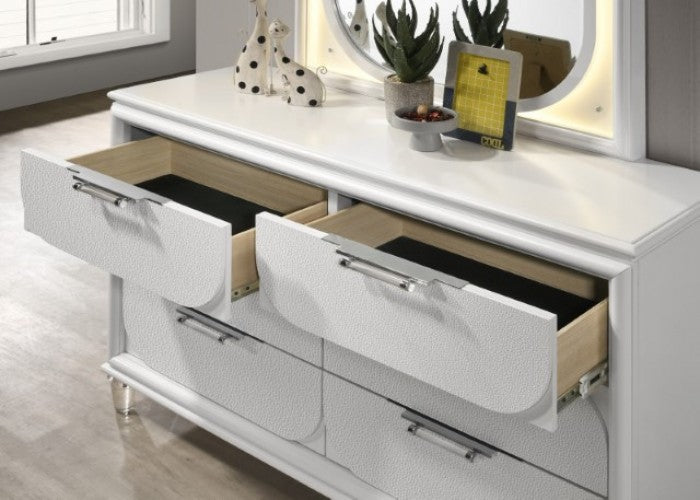 Lareina Pearl White 5-Piece Twin Bedroom Set by Furniture of America at Eve Furniture