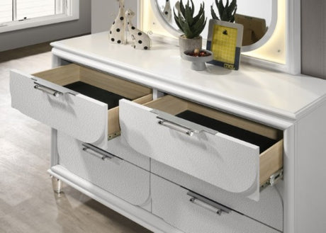 Lareina Pearl White 5-Piece Twin Bedroom Set by Furniture of America at Eve Furniture