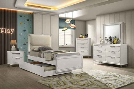 Lareina Pearl White 5-Piece Twin Bedroom Set by Furniture of America at Eve Furniture