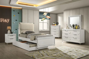 Lareina Pearl White Twin Bed by Furniture of America at Eve Furniture