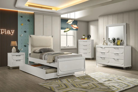 Lareina Pearl White Twin Bed by Furniture of America at Eve Furniture