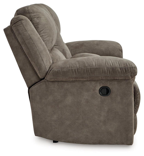 Laresview Fossil Manual Reclining Loveseat with Console by Ashley at Eve Furniture