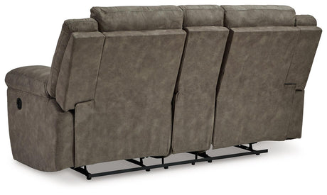 Laresview Fossil Manual Reclining Loveseat with Console by Ashley at Eve Furniture