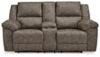 Laresview Fossil Manual Reclining Loveseat with Console by Ashley at Eve Furniture