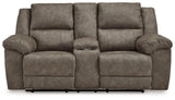 Laresview Fossil Manual Reclining Loveseat with Console by Ashley at Eve Furniture