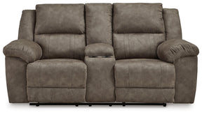 Laresview Fossil Manual Reclining Loveseat with Console by Ashley at Eve Furniture