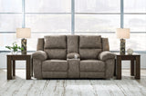 Laresview Fossil Manual Reclining Loveseat with Console by Ashley at Eve Furniture
