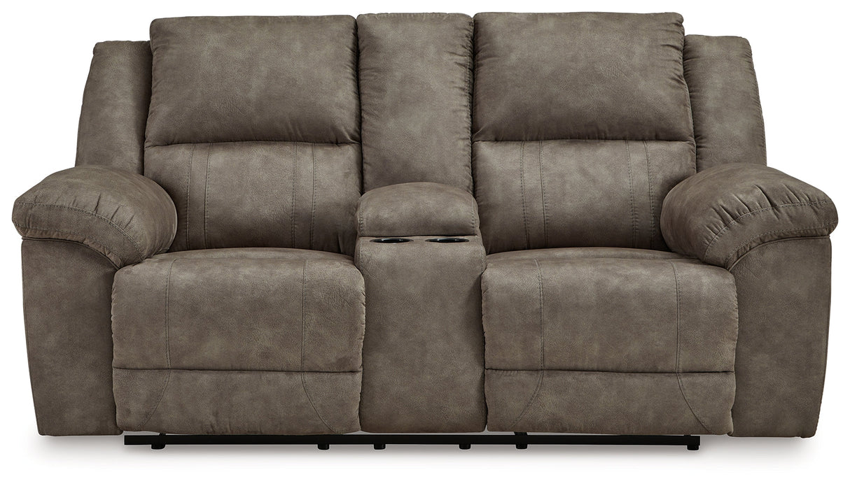 Laresview Fossil Reclining Loveseat with Console