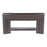 Large Finely Carved Wood Console Table with Bottom Shelf by Home Trends & Design at Eve Furniture