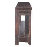 Large Finely Carved Wood Console Table with Bottom Shelf by Home Trends & Design at Eve Furniture