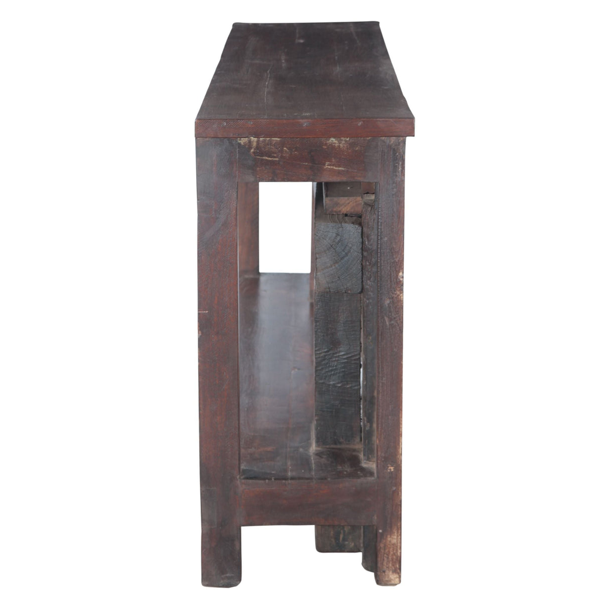 Large Finely Carved Wood Console Table with Bottom Shelf by Home Trends & Design at Eve Furniture
