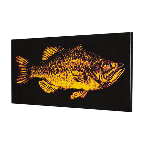 Largemouth Bass Orange by Mercana Studio a Hand Embellished Textured Canvas by Mercana at Eve Furniture