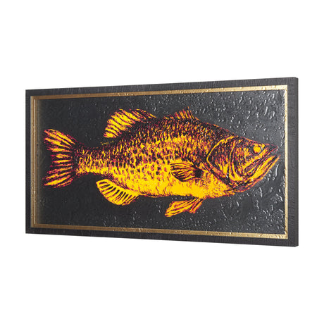 Largemouth Bass Orange by Mercana Studio a Hand Embellished Textured Framed Art Print by Mercana at Eve Furniture