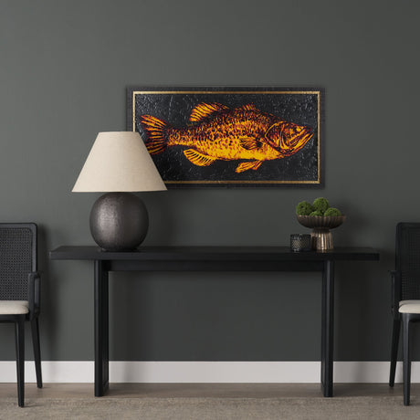Largemouth Bass Orange by Mercana Studio a Hand Embellished Textured Framed Art Print by Mercana at Eve Furniture