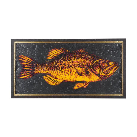 Largemouth Bass Orange by Mercana Studio a Hand Embellished Textured Framed Art Print by Mercana at Eve Furniture