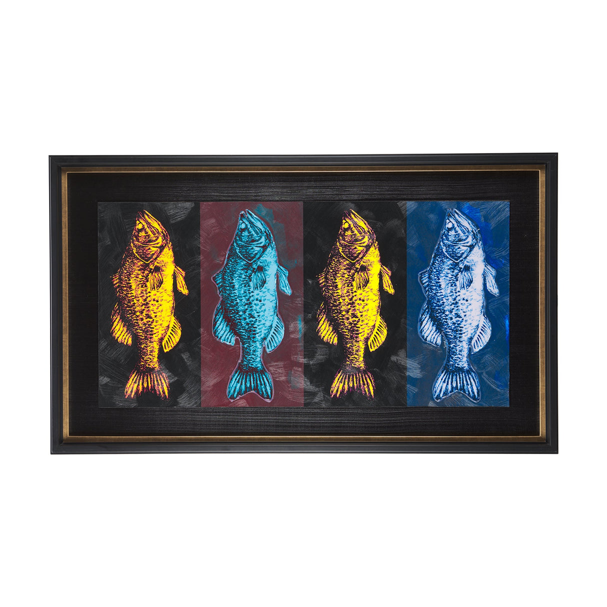Largemouth Bass Print 4 in 1 by Mercana Studio a Hand Embellished Textured Framed Art Print by Mercana at Eve Furniture