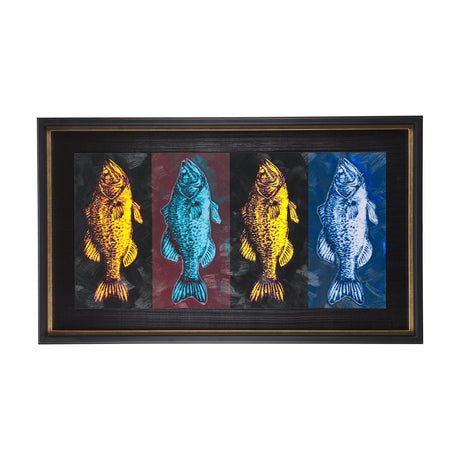 Largemouth Bass Print 4 in 1 by Mercana Studio a Hand Embellished Textured Framed Art Print by Mercana at Eve Furniture