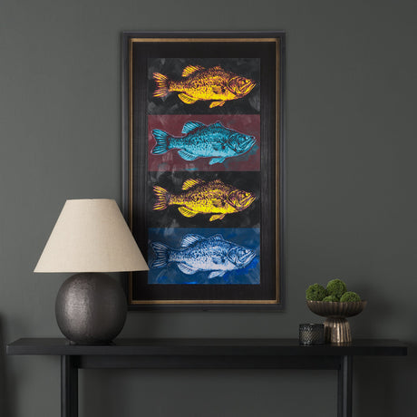 Largemouth Bass Print 4 in 1 by Mercana Studio a Hand Embellished Textured Framed Art Print by Mercana at Eve Furniture