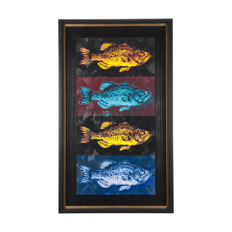 Largemouth Bass Print 4 in 1 by Mercana Studio a Hand Embellished Textured Framed Art Print by Mercana at Eve Furniture