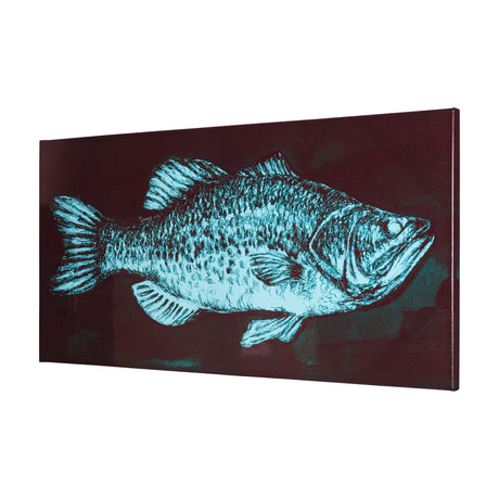 Largemouth Bass Turquoise by Mercana Studio a Hand Embellished Textured Canvas by Mercana at Eve Furniture