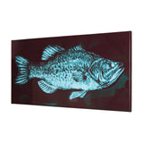 Largemouth Bass Turquoise by Mercana Studio a Hand Embellished Textured Canvas by Mercana at Eve Furniture