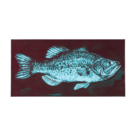 Largemouth Bass Turquoise by Mercana Studio a Hand Embellished Textured Canvas by Mercana at Eve Furniture