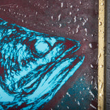 Largemouth Bass Turquoise by Mercana Studio a Hand Embellished Textured Framed Art Print by Mercana at Eve Furniture