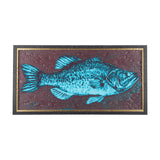 Largemouth Bass Turquoise by Mercana Studio a Hand Embellished Textured Framed Art Print by Mercana at Eve Furniture