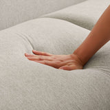 Larisa Cream Mid Century Modern Linen Sofa by Ashcroft Furniture at Eve Furniture