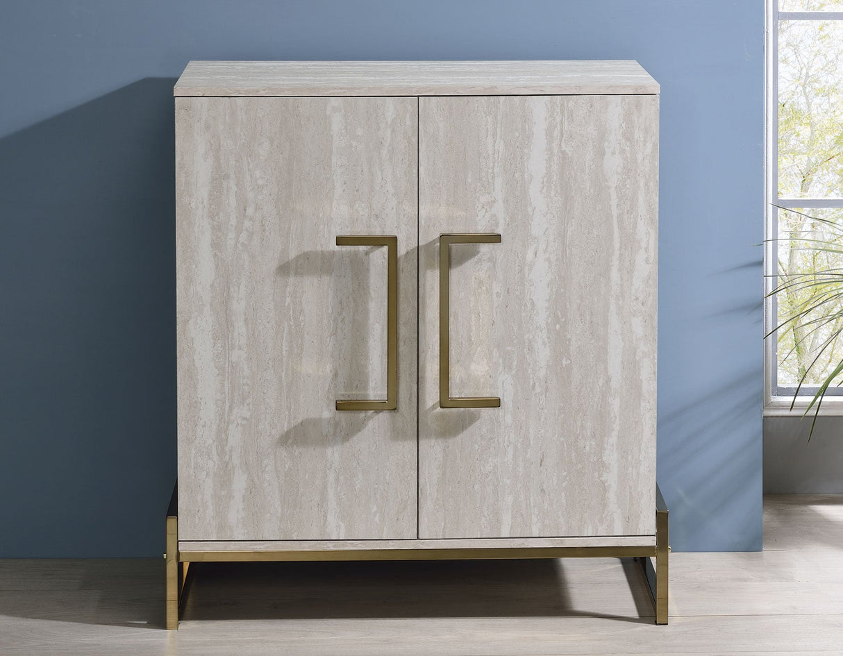 Larkin Faux-Marble Wine Cabinet