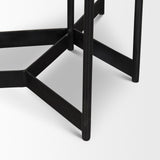 Larkin Marble & Dark Brown Wood Tabletop Nesting End/Side Tables by Mercana at Eve Furniture