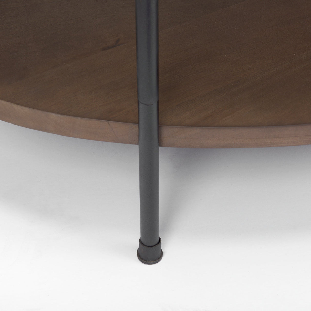 Larkin White Marble Top w/ Dark Brown Wood Shelf Oval Coffee Table by Mercana at Eve Furniture