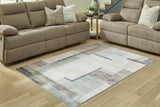 Larkport Cream/Brown/Gray Washable Large Rug by Ashley at Eve Furniture