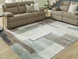 Larkport Cream/Brown/Gray Washable Large Rug by Ashley at Eve Furniture