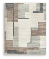 Larkport Cream/Brown/Gray Washable Large Rug by Ashley at Eve Furniture