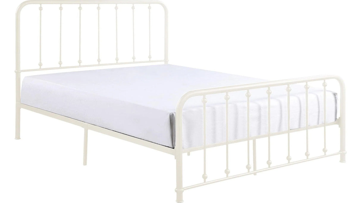 Larkspur White Queen Metal Platform Bed by Homelegance at Eve Furniture