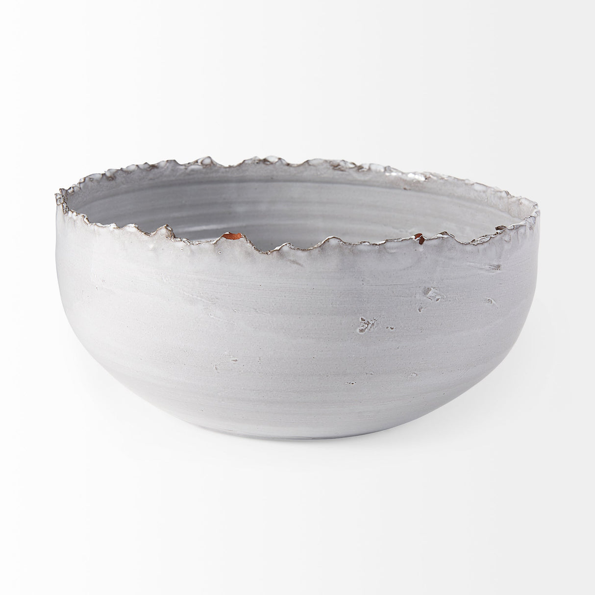 Larsen 13L x 13W White Ceramic Large Decorative Bowl by Mercana at Eve Furniture