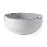 Larsen White Ceramic Large Decorative Bowl by Mercana at Eve Furniture