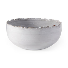 Larsen White Ceramic Large Decorative Bowl by Mercana at Eve Furniture