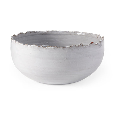 Larsen White Ceramic Large Decorative Bowl by Mercana at Eve Furniture