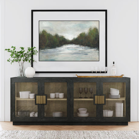 Larson 4 Door Cabinet - Carbon Black by Classic Home at Eve Furniture