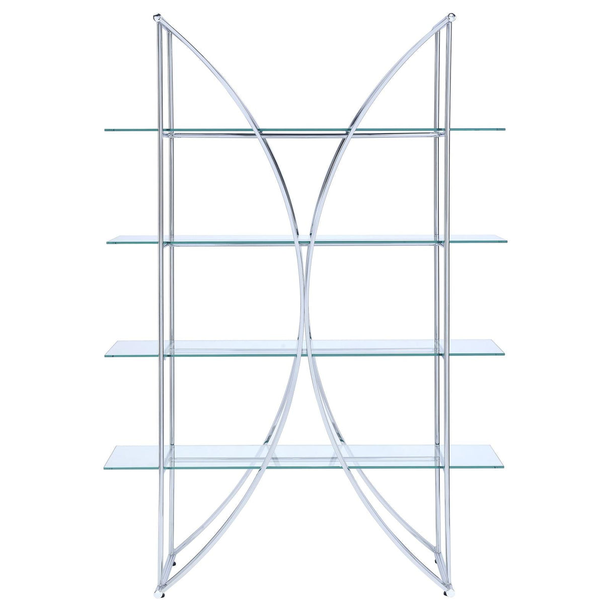 Larson Chrome/Clear 4-Tier Bookcase