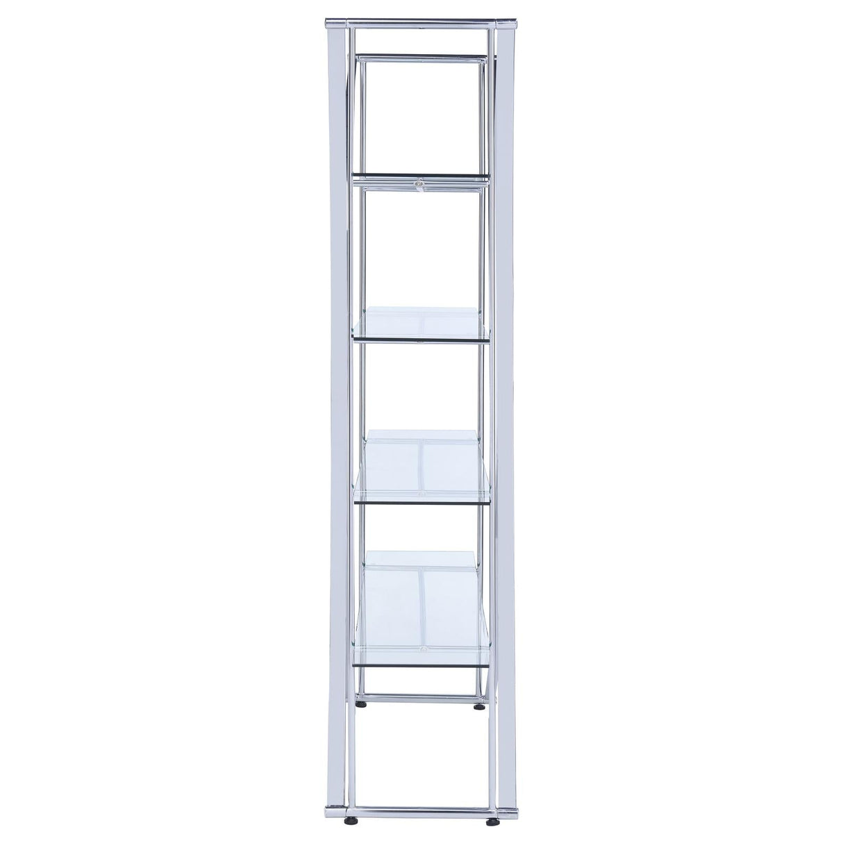 Larson Chrome/Clear 4-Tier Bookcase