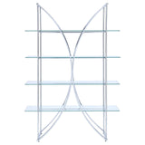 Larson Chrome/Clear 4-Tier Bookcase by Coaster at Eve Furniture